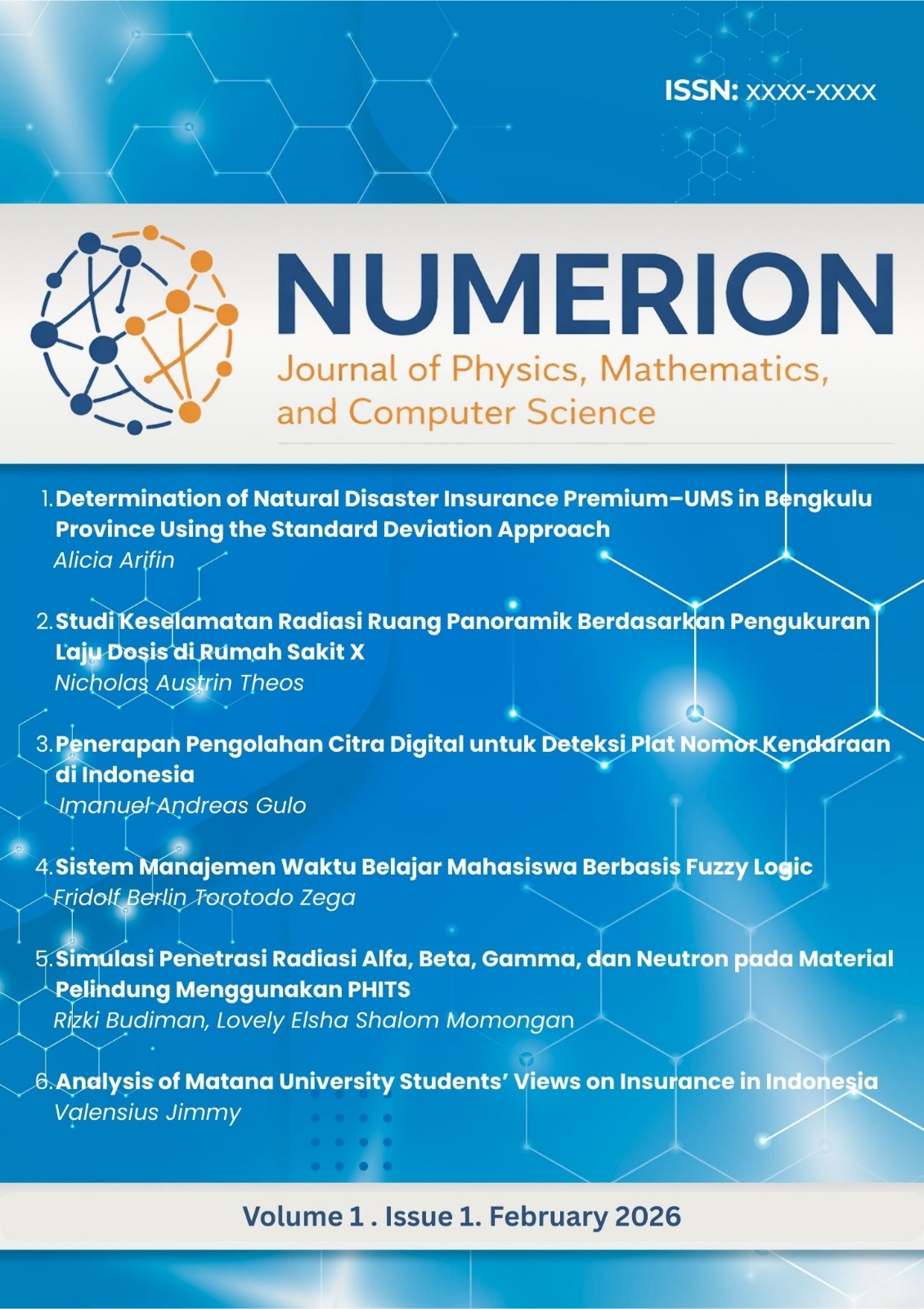 					View Vol. 1 No. 1 (2026): Integration of Science, Data, and Technology in the Advancement of Medical Physics, Statistics, and Informatics
				